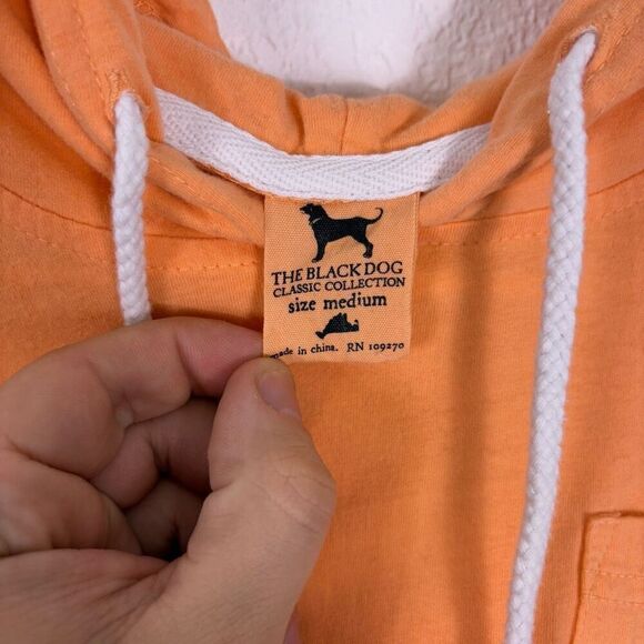 The Black Dog Orange Hooded Long Sleeve Top Women's Size Medium - Picture 5 of 10